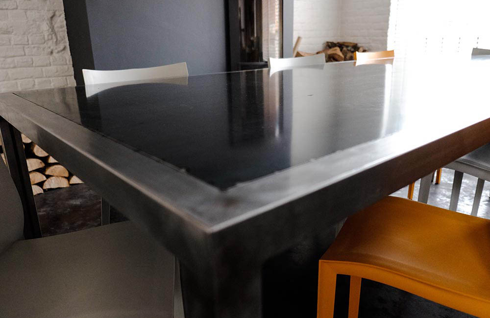 Table acier brossé- solifactory