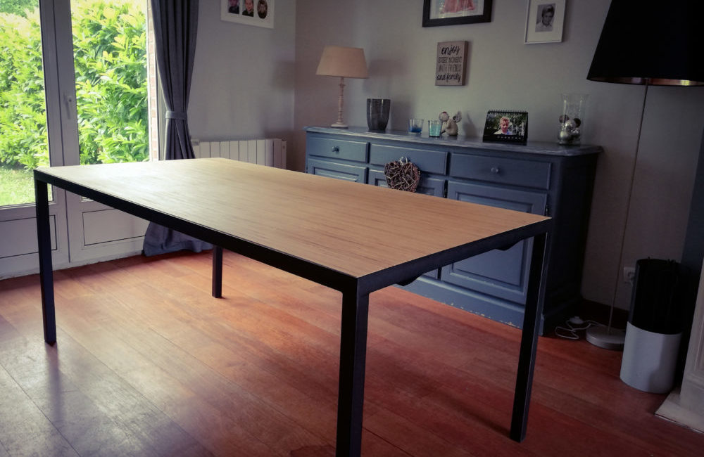 Table salle à manger métal bois - Solifactory